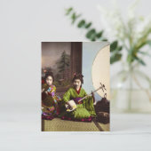  Japans Geisha Musical Entertainment Briefkaart (Staand voorkant)
