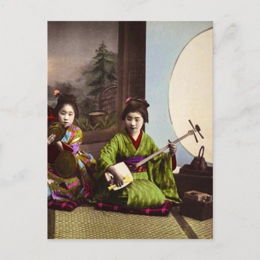  Japans Geisha Musical Entertainment Briefkaart (Voorkant)