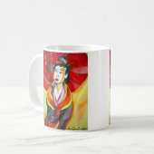 Japans Geisha, origineel kunstschilderij van de wa Koffiemok (Voorkant links)