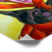 Japans Geisha, origineel kunstschilderij van de wa Poster (Hoek)