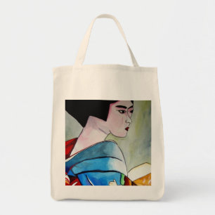 Japans Geisha, origineel kunstschilderij van de wa Tote Bag