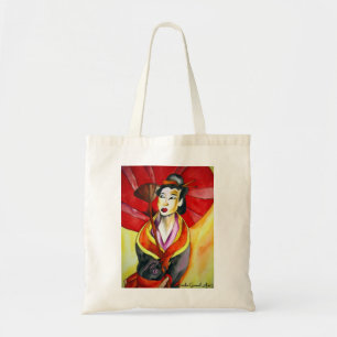 Japans Geisha, origineel kunstschilderij van de wa Tote Bag