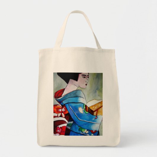 Japans Geisha, origineel kunstschilderij van de wa Tote Bag (Voorkant)