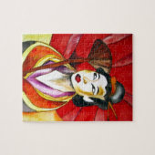 Japans geisha, origineel kunstschilderij waterverf legpuzzel (Horizontaal)