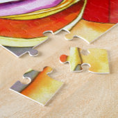 Japans geisha, origineel kunstschilderij waterverf legpuzzel (Zijkant)