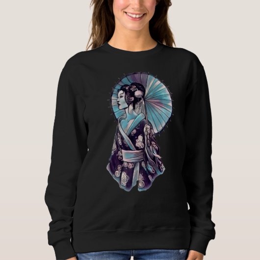 Japans Geisha Parasol Tattoo Samurai Trui (Voorkant)