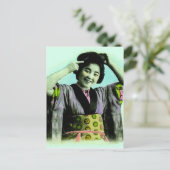  Japans Geisha past haar haar haar haar haar aan Briefkaart (Staand voorkant)