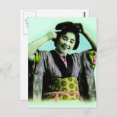  Japans Geisha past haar haar haar haar haar aan Briefkaart (Voorkant / Achterkant)