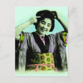  Japans Geisha past haar haar haar haar haar aan Briefkaart (Voorkant)