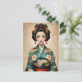 Japans Geisha Portrait Briefkaart (Staand voorkant)