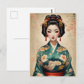 Japans Geisha Portrait Briefkaart (Voorkant / Achterkant)