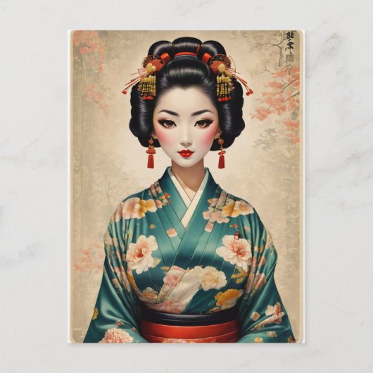 Japans Geisha Portrait Briefkaart (Voorkant)