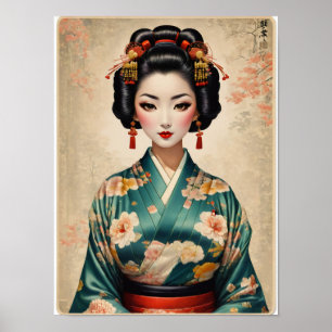 Japans Geisha Portrait Poster
