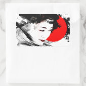 Japans Geisha Rechthoekige Sticker (Tas)