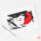 Japans Geisha Rechthoekige Sticker (Envelop)