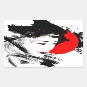 Japans Geisha Rechthoekige Sticker