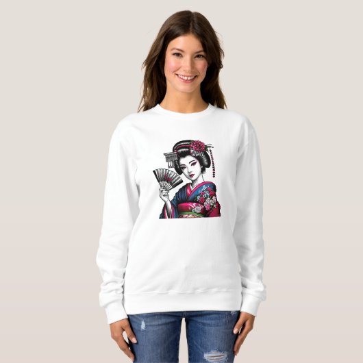 Japans Geisha sweatshirt voor dames (Voorkant volledig)
