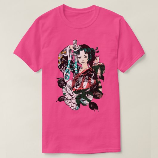 Japans Geisha Sword Samurai Warrior 1 T-shirt (Design voorkant)