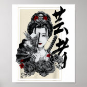 Japans Geisha Tattoo Retro Samurai Graph Poster (Voorkant)