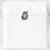 Japans Geisha Tattoo Retro Samurai Graph Ronde Sticker (Tas)