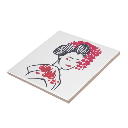 Japans Geisha Tegeltje (Zijkant)