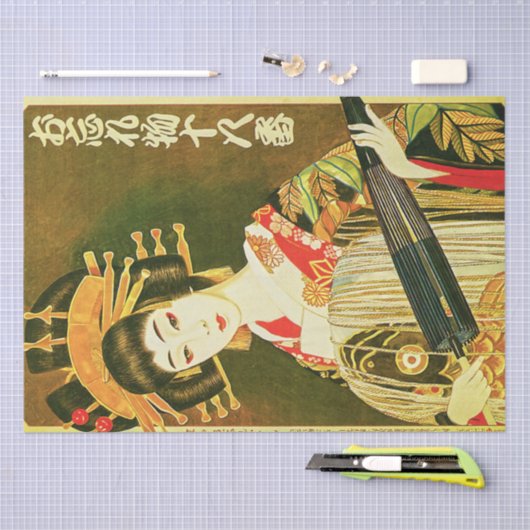  Japans Geisha, Wasaga Paper Umbrella Art Tissuepapier (Craft)