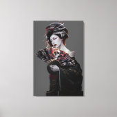 Japans Geisha Woman Art - schilderwerk Canvas Afdruk (Voorkant)