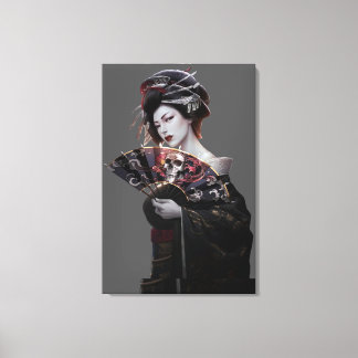 Japans Geisha Woman Art - schilderwerk Canvas Afdruk
