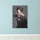 Japans Geisha Woman Art - schilderwerk Canvas Afdruk (Insitu (Houten vloer))