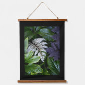 Japans gekleurde fern met zwarte rand hangend wandkleed (Voorkant)