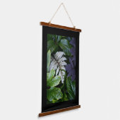 Japans gekleurde fern met zwarte rand hangend wandkleed (Gebogen)