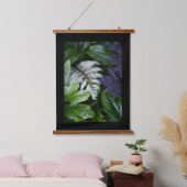 Japans gekleurde fern met zwarte rand hangend wandkleed (Slaapkamer)