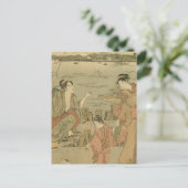 Japans Gevist Woodblock Fishermen Briefkaart (Staand voorkant)