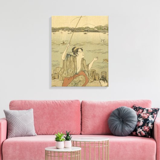 Japans Gevist Woodblock Fishermen Canvas Afdruk (Insitu (Woonkamer))