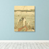 Japans Gevist Woodblock Fishermen Canvas Afdruk (Insitu (Houten vloer))