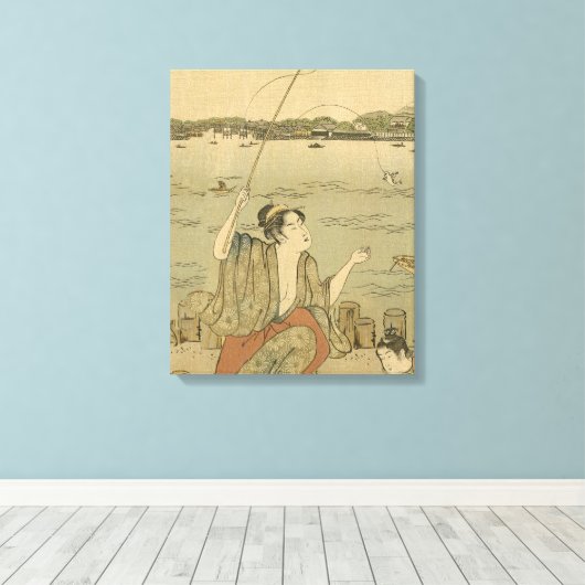 Japans Gevist Woodblock Fishermen Canvas Afdruk (Insitu (Houten vloer))
