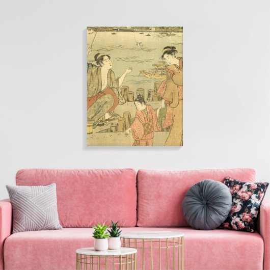 Japans Gevist Woodblock Fishermen Canvas Afdruk (Insitu (Woonkamer))