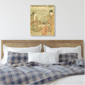Japans Gevist Woodblock Fishermen Canvas Afdruk (Insitu (Slaapkamer))