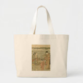 Japans Gevist Woodblock Fishermen Grote Tote Bag (Voorkant)