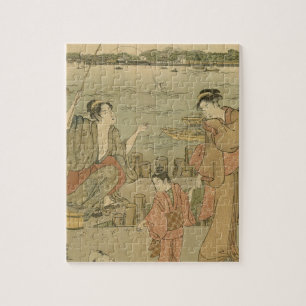 Japans Gevist Woodblock Fishermen Legpuzzel