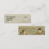 Japans Gevist Woodblock Fishermen Mini Visitekaartje (Voorkant / Achterkant)