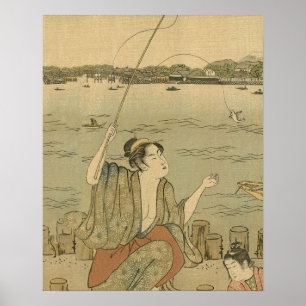 Japans Gevist Woodblock Fishermen Poster