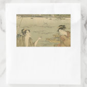 Japans Gevist Woodblock Fishermen Rechthoekige Sticker (Tas)