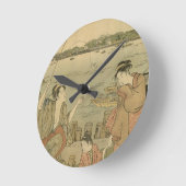 Japans Gevist Woodblock Fishermen Ronde Klok (Hoek)