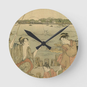 Japans Gevist Woodblock Fishermen Ronde Klok