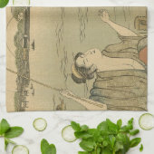 Japans Gevist Woodblock Fishermen Theedoek (Gevouwen)