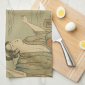 Japans Gevist Woodblock Fishermen Theedoek (Quarter Fold)