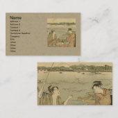 Japans Gevist Woodblock Fishermen Visitekaartje (Voorkant / Achterkant)