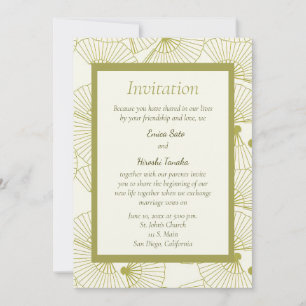 Japans gevouwen fan bruiloft uitnodiging