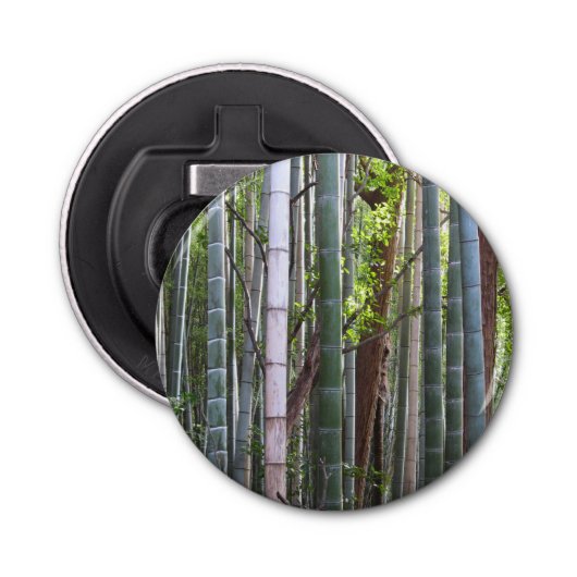 Japans Giant Bamboo Forest, Sagano, Kyoto, Japan Button Flesopener (Voorkant)